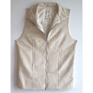 Pete and Greta Johnny Was Faux Shearling Vest Gray Suede Full Zip M Minimalist